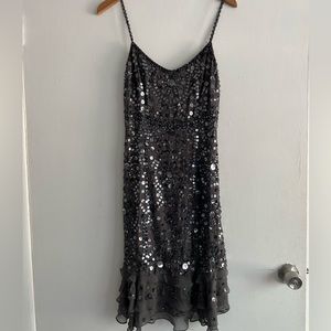 S- Sequin ruffle bottom party dress